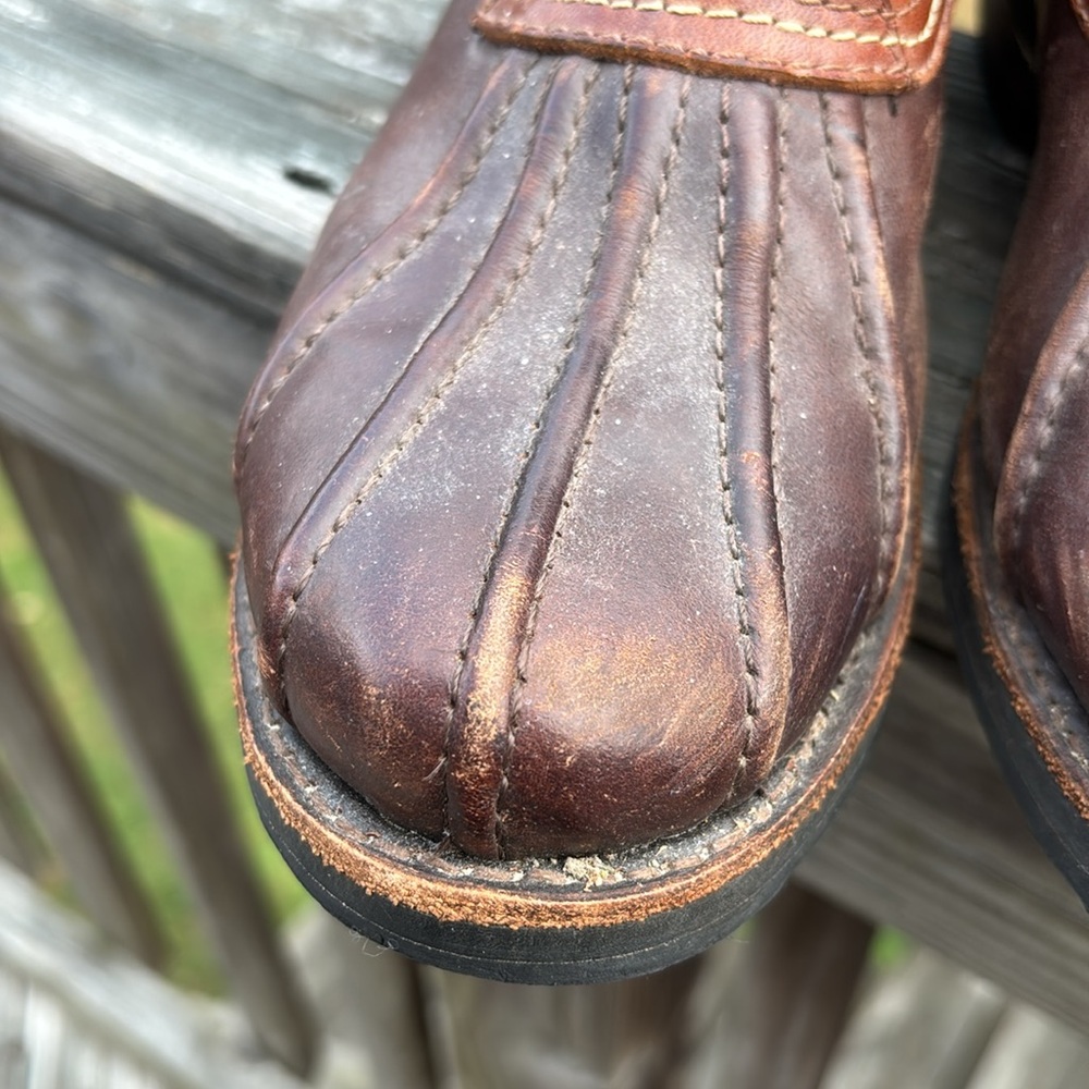 Frye Boots Womens 8 Brown Veronica Duck Engineer Shearling Lined Packer Pull On - Picture 11 of 15